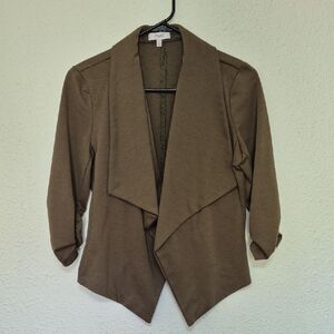 Candie's Army Green 3/4 Sleeve Cardigan Size Small